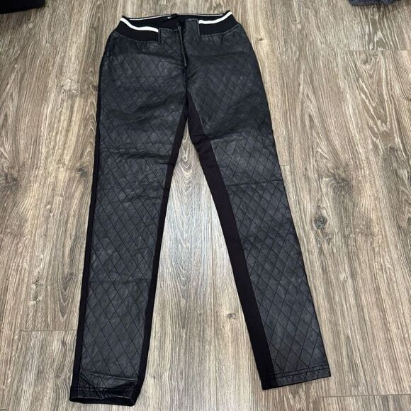 Buffalo David Bitton Faux Quilted Leather Pants Black - Picture 1 of 6